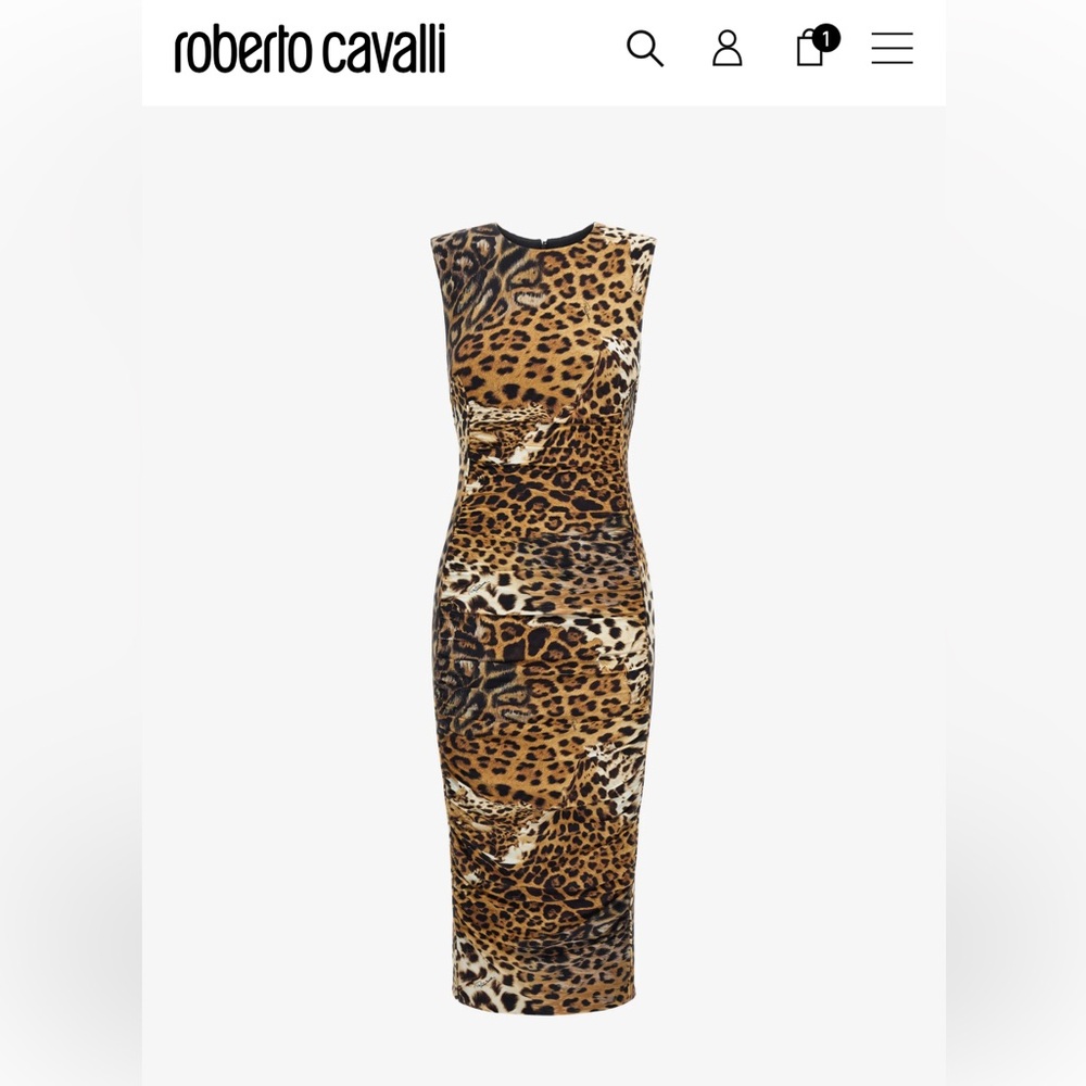 Roberto Cavalli Jaguar Skin Print Dress